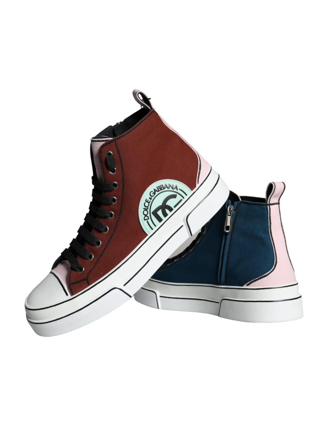 Dolce &amp; Gabbana Sample Sale Dolce &amp; Gabbana Multicolor Patchwork High Top Sneaker Shoes - | Designer outlet
