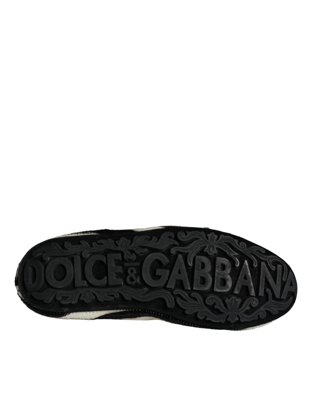 Dolce &amp; Gabbana Sample Sale Dolce &amp; Gabbana Black White Calf Fur Slip On Loafers Men Shoes - | Designer outlet