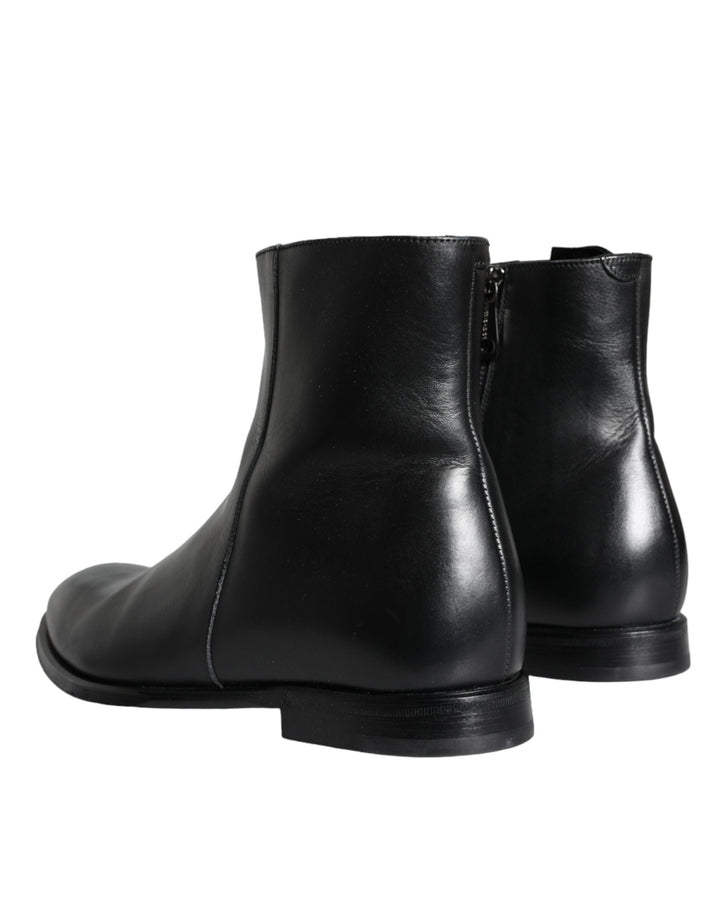 Dolce & Gabbana Sample Sale Dolce & Gabbana Black Calf Leather Men Ankle Boots Men Shoes - | Designer outlet
