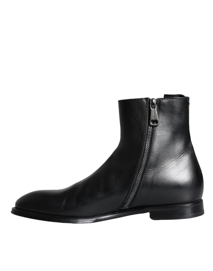 Dolce & Gabbana Sample Sale Dolce & Gabbana Black Calf Leather Men Ankle Boots Men Shoes - | Designer outlet