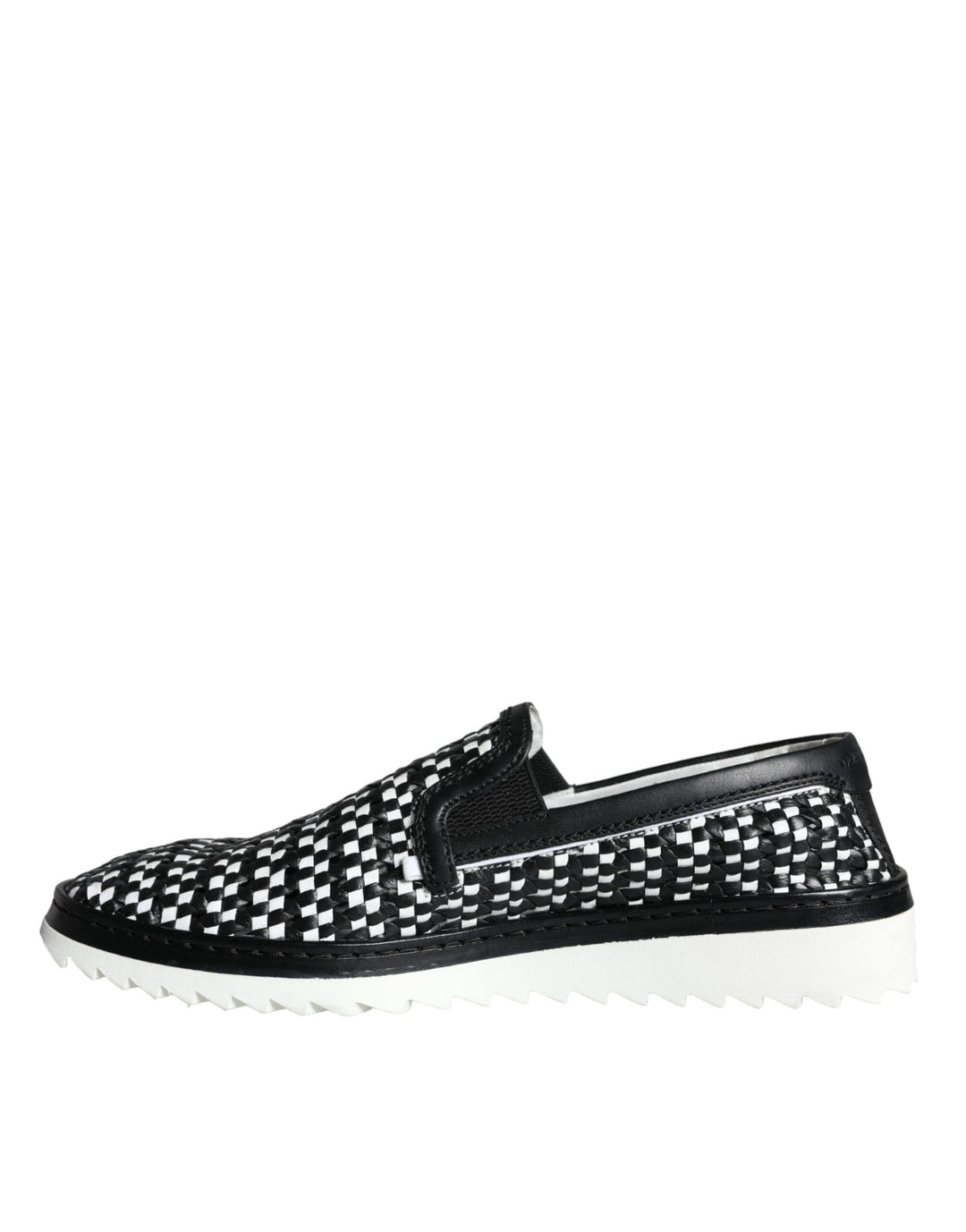 Dolce &amp; Gabbana Sample Sale Dolce &amp; Gabbana Black White Weaved Slip On Men Loafers Shoes - | Designer outlet