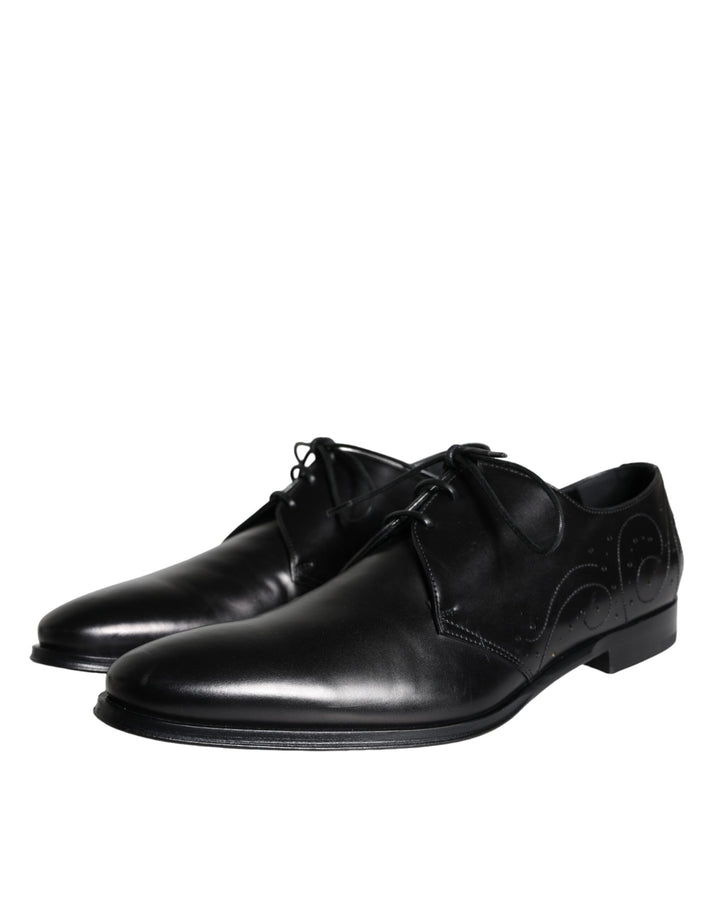 Dolce &amp; Gabbana Sample Sale Dolce &amp; Gabbana Black Calfskin Leather Derby Men Dress Shoes - | Designer outlet