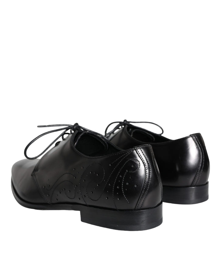 Dolce &amp; Gabbana Sample Sale Dolce &amp; Gabbana Black Calfskin Leather Derby Men Dress Shoes - | Designer outlet