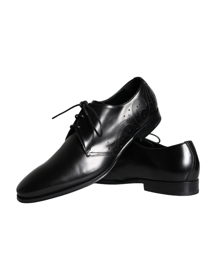 Dolce &amp; Gabbana Sample Sale Dolce &amp; Gabbana Black Calfskin Leather Derby Men Dress Shoes - | Designer outlet
