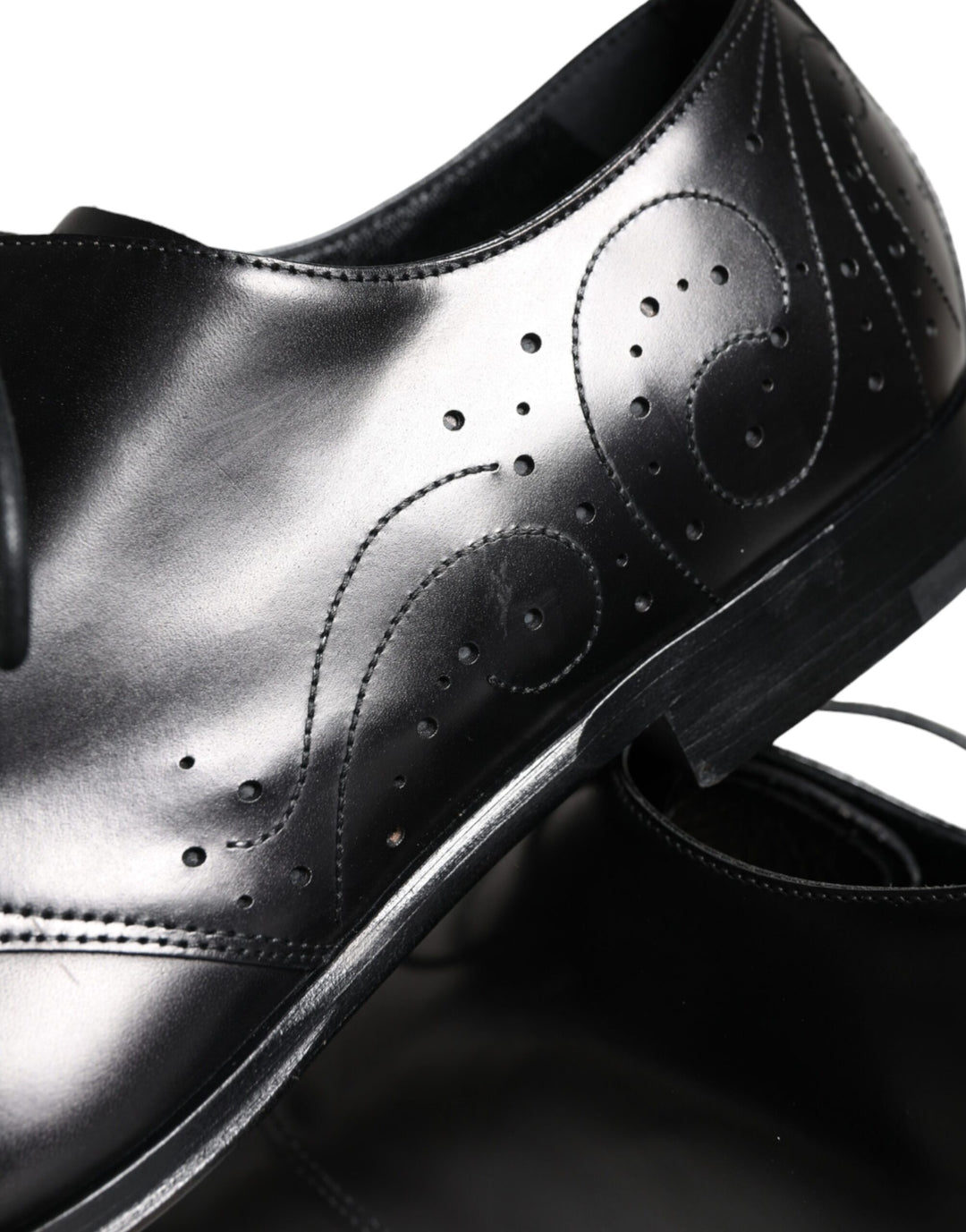 Dolce &amp; Gabbana Sample Sale Dolce &amp; Gabbana Black Calfskin Leather Derby Men Dress Shoes - | Designer outlet