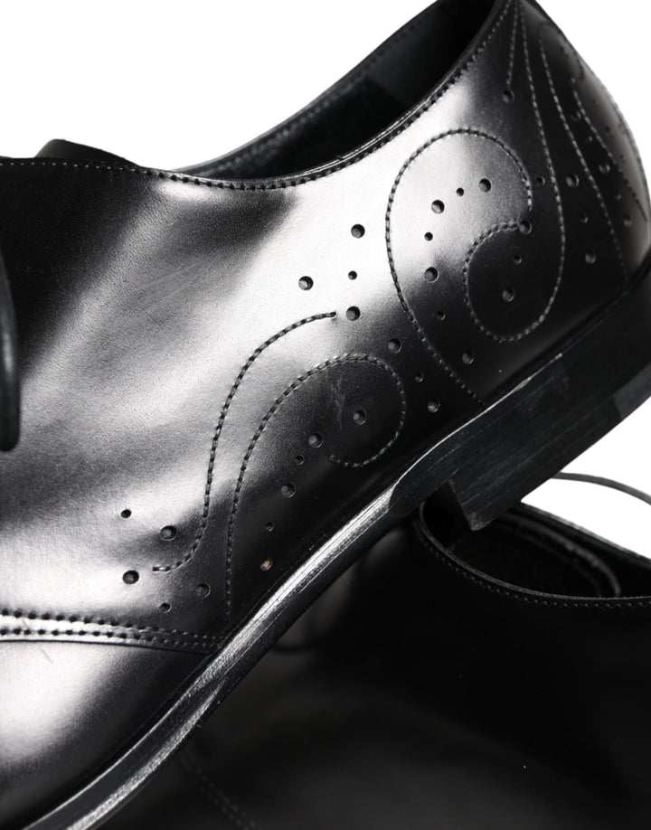 Dolce &amp; Gabbana Sample Sale Dolce &amp; Gabbana Black Calfskin Leather Derby Men Dress Shoes - | Designer outlet