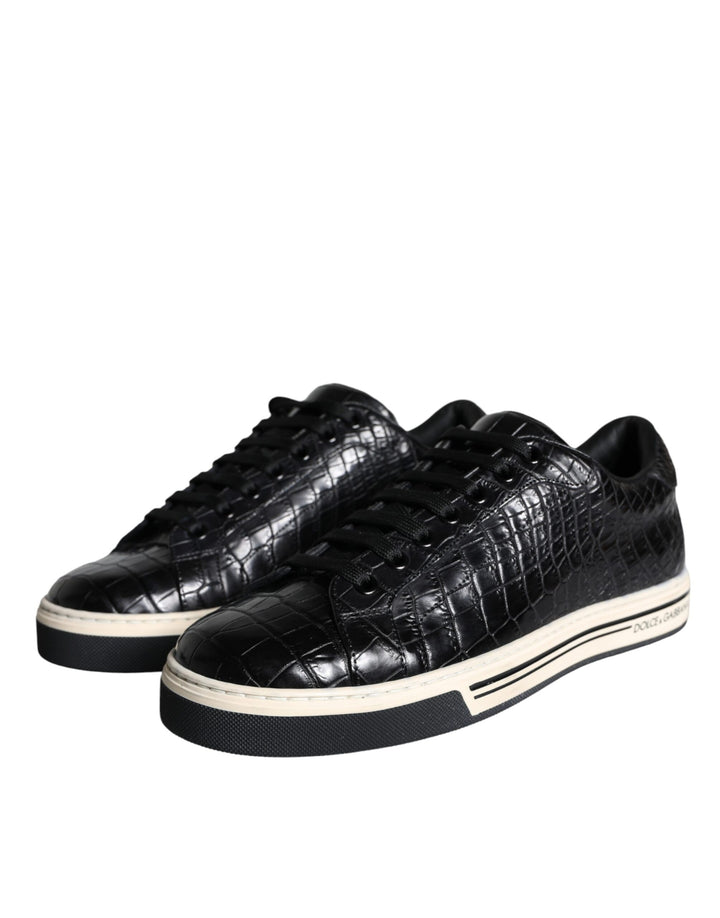 Dolce &amp; Gabbana Sample Sale Dolce &amp; Gabbana Black Leather Men Low Top Sneakers Shoes - | Designer outlet