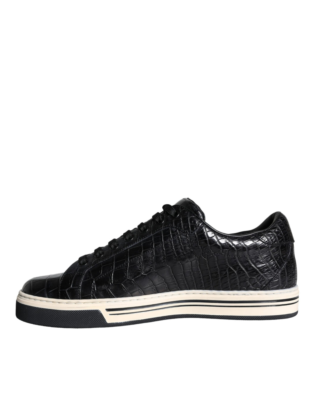 Dolce &amp; Gabbana Sample Sale Dolce &amp; Gabbana Black Leather Men Low Top Sneakers Shoes - | Designer outlet