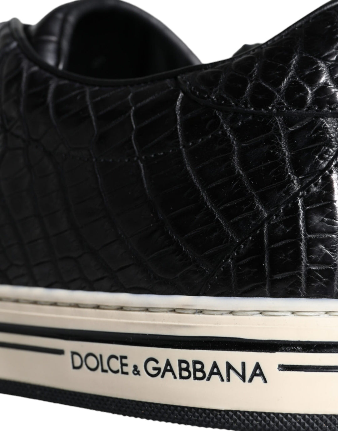 Dolce &amp; Gabbana Sample Sale Dolce &amp; Gabbana Black Leather Men Low Top Sneakers Shoes - | Designer outlet