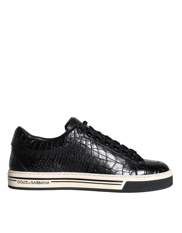 Dolce &amp; Gabbana Sample Sale Dolce &amp; Gabbana Black Leather Men Low Top Sneakers Shoes - | Designer outlet