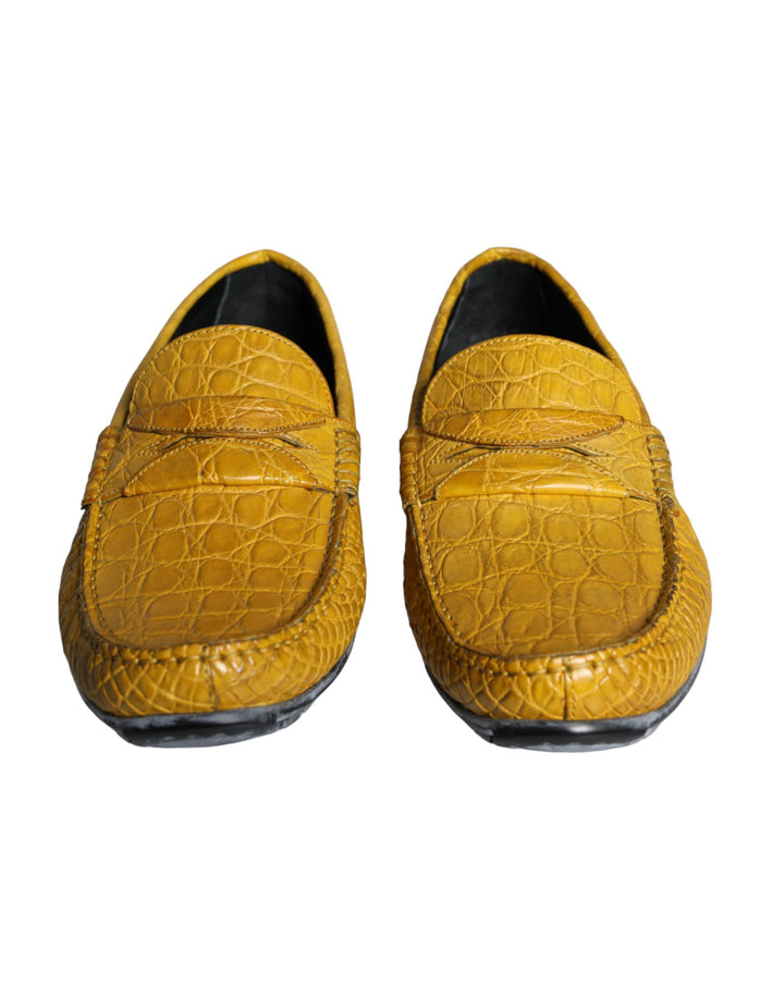 Dolce &amp; Gabbana Sample Sale Dolce &amp; Gabbana Yellow Leather Slip Mocassin Loafers Shoes - | Designer outlet