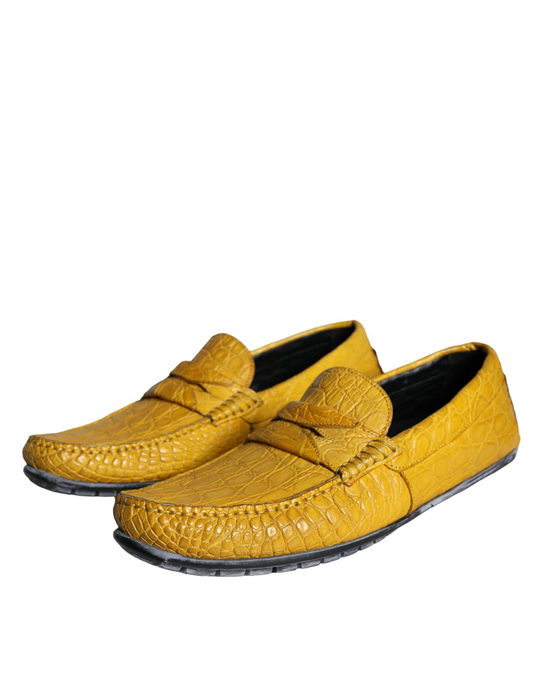 Dolce &amp; Gabbana Sample Sale Dolce &amp; Gabbana Yellow Leather Slip Mocassin Loafers Shoes - | Designer outlet