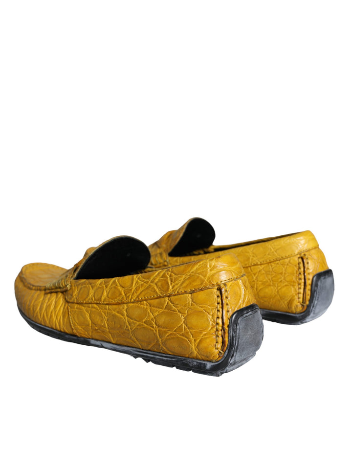Dolce &amp; Gabbana Sample Sale Dolce &amp; Gabbana Yellow Leather Slip Mocassin Loafers Shoes - | Designer outlet