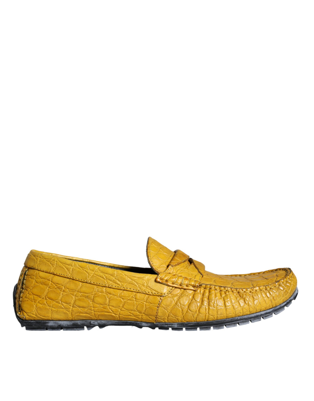 Dolce &amp; Gabbana Sample Sale Dolce &amp; Gabbana Yellow Leather Slip Mocassin Loafers Shoes - | Designer outlet