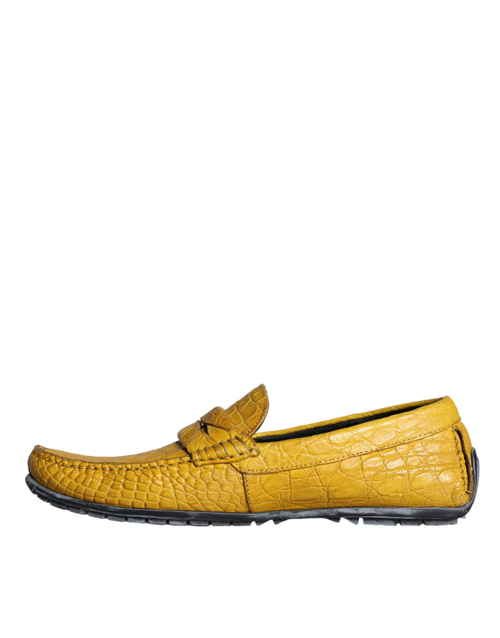 Dolce &amp; Gabbana Sample Sale Dolce &amp; Gabbana Yellow Leather Slip Mocassin Loafers Shoes - | Designer outlet