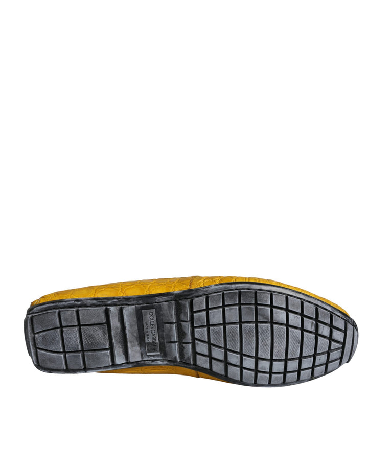 Dolce &amp; Gabbana Sample Sale Dolce &amp; Gabbana Yellow Leather Slip Mocassin Loafers Shoes - | Designer outlet