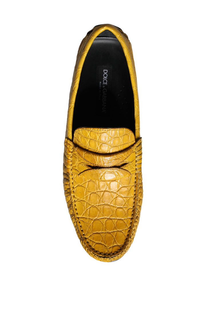 Dolce &amp; Gabbana Sample Sale Dolce &amp; Gabbana Yellow Leather Slip Mocassin Loafers Shoes - | Designer outlet