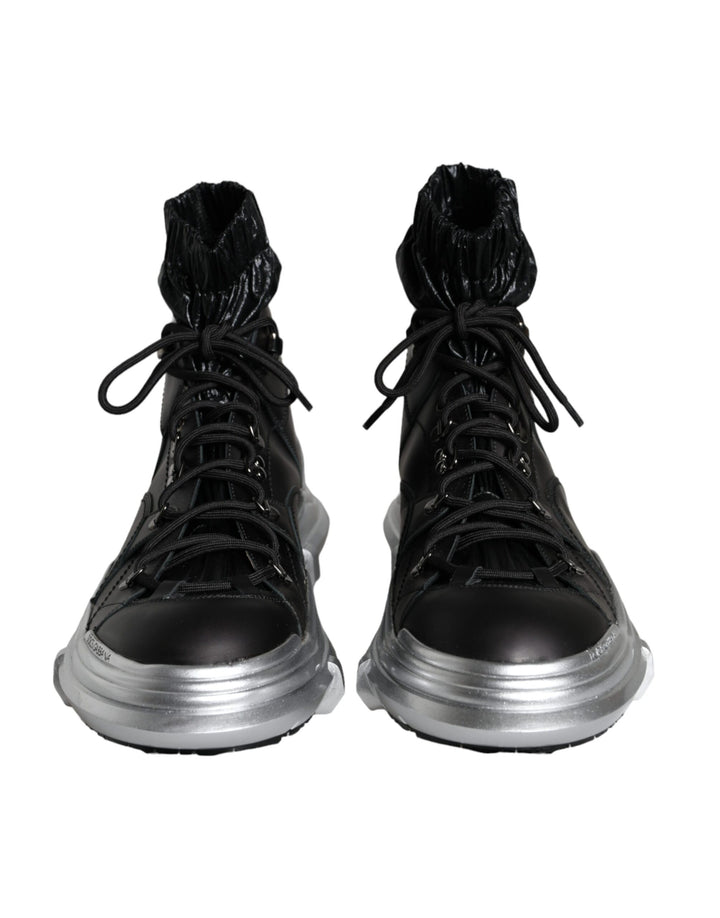 Dolce &amp; Gabbana Sample Sale Dolce &amp; Gabbana Black Nylon Galileo High Top Sneakers Shoes - | Designer outlet