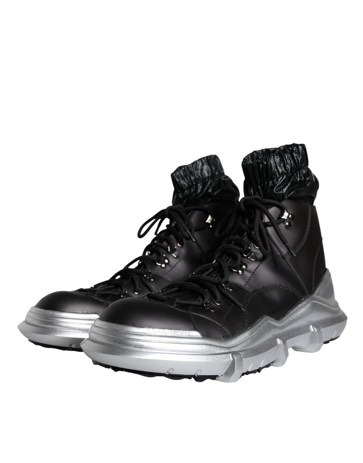 Dolce &amp; Gabbana Sample Sale Dolce &amp; Gabbana Black Nylon Galileo High Top Sneakers Shoes - | Designer outlet