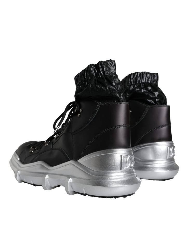 Dolce &amp; Gabbana Sample Sale Dolce &amp; Gabbana Black Nylon Galileo High Top Sneakers Shoes - | Designer outlet