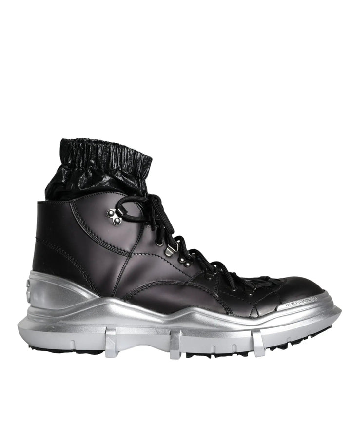 Dolce &amp; Gabbana Sample Sale | Dolce &amp; Gabbana Black Nylon Galileo High Top Sneakers Shoes - | Designer outlet