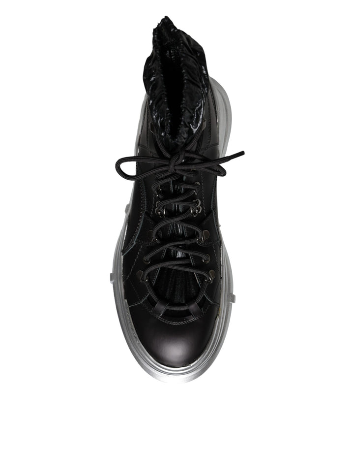 Dolce &amp; Gabbana Sample Sale Dolce &amp; Gabbana Black Nylon Galileo High Top Sneakers Shoes - | Designer outlet