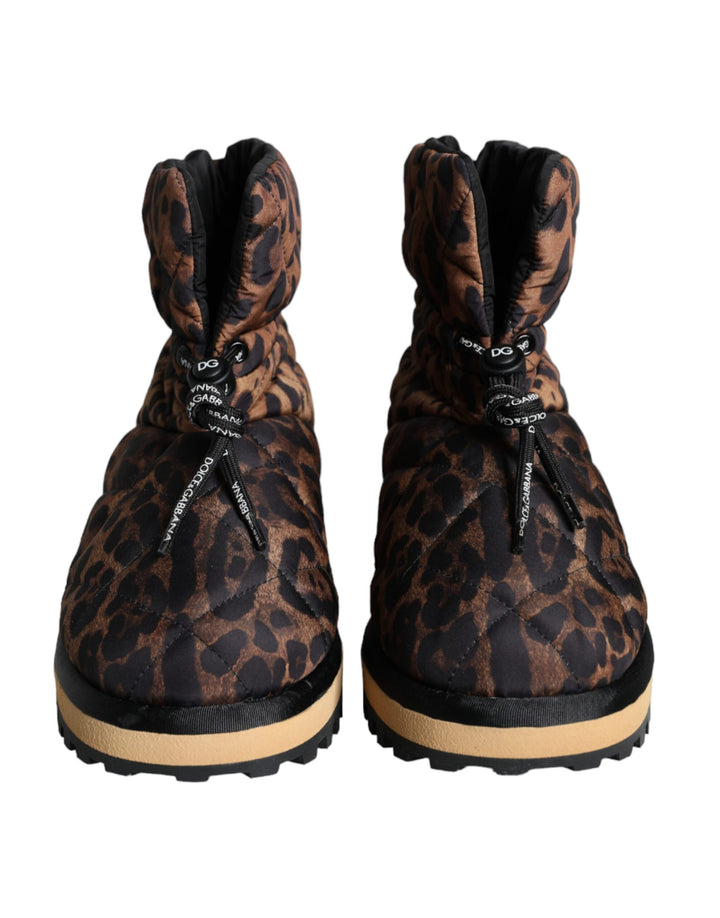 Dolce &amp; Gabbana Sample Sale Dolce &amp; Gabbana Brown Leopard Ankle Boots Padded Shoes - | Designer outlet