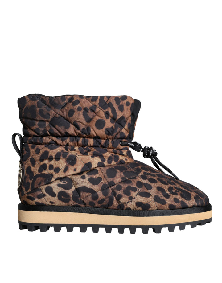 Dolce &amp; Gabbana Sample Sale Dolce &amp; Gabbana Brown Leopard Ankle Boots Padded Shoes - | Designer outlet