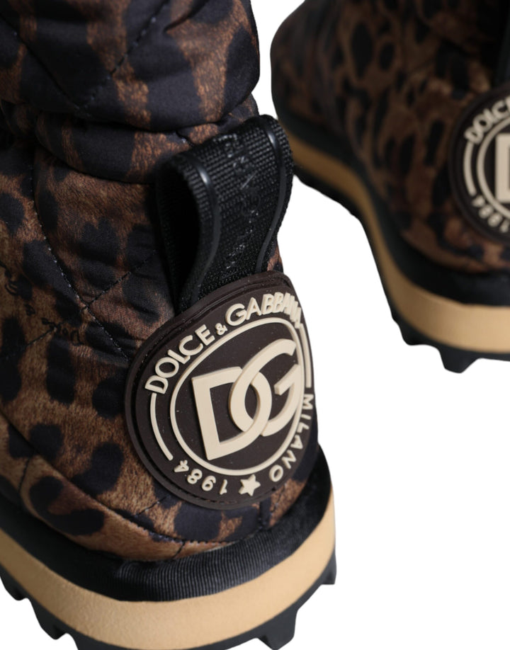 Dolce &amp; Gabbana Sample Sale Dolce &amp; Gabbana Brown Leopard Ankle Boots Padded Shoes - | Designer outlet