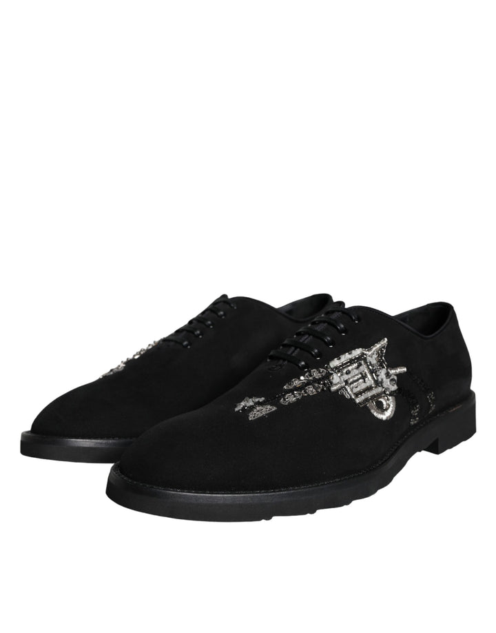 Dolce &amp; Gabbana Sample Sale Dolce &amp; Gabbana Black Suede Sicilia Lace Up Formal Shoes - | Designer outlet