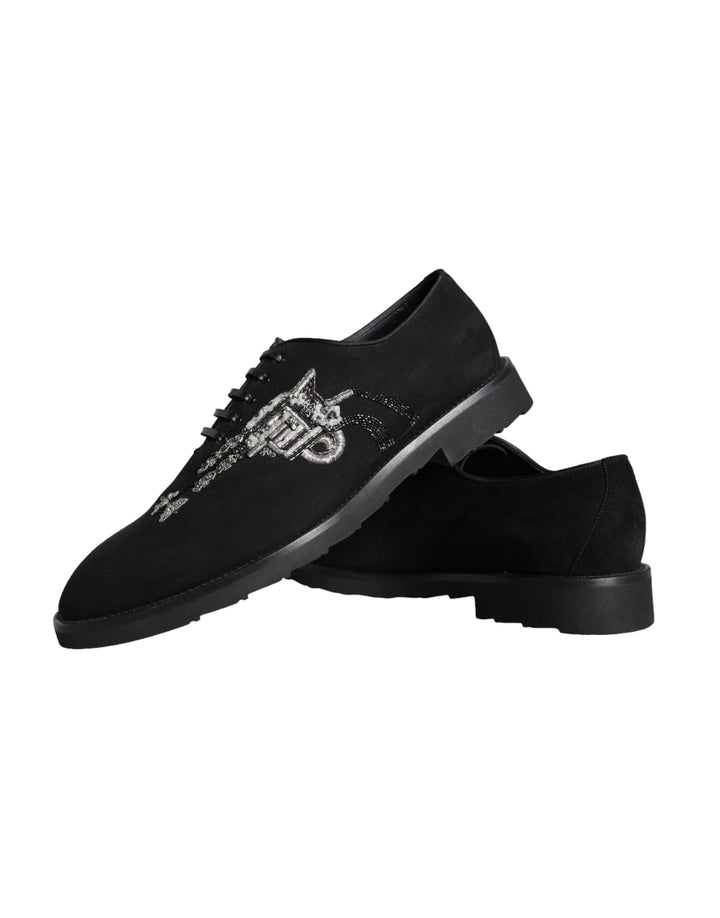 Dolce &amp; Gabbana Sample Sale Dolce &amp; Gabbana Black Suede Sicilia Lace Up Formal Shoes - | Designer outlet