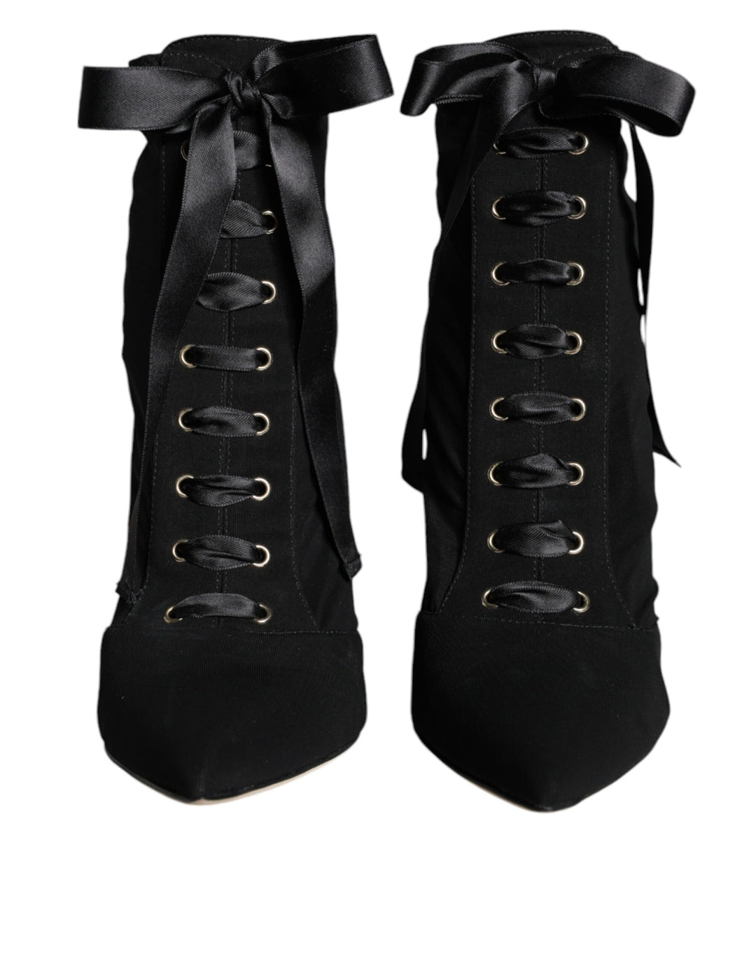 Dolce & Gabbana Black Jersey Stretch Ankle Booties Shoes