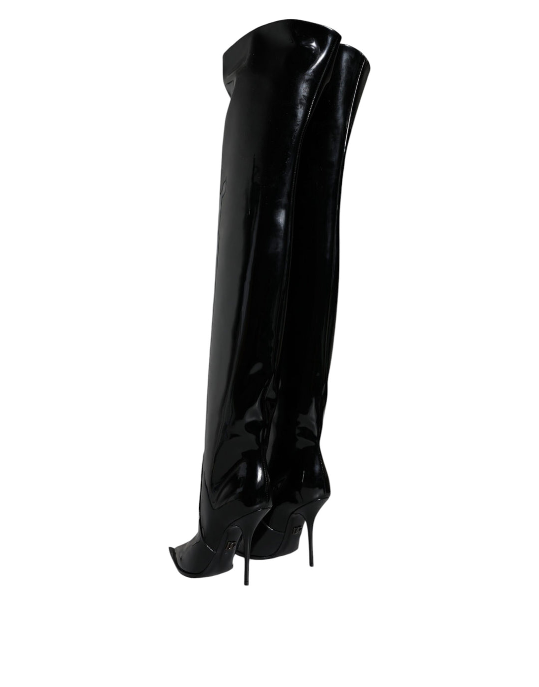 Dolce &amp; Gabbana Sample Sale Dolce &amp; Gabbana Black Patent Leather Knee High Boots Shoes - | Designer outlet