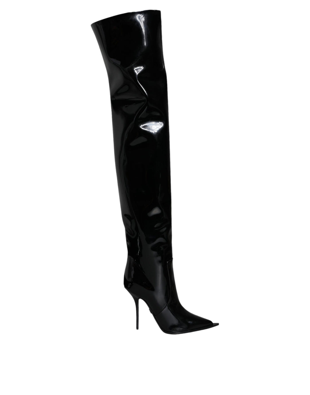 Dolce &amp; Gabbana Sample Sale Dolce &amp; Gabbana Black Patent Leather Knee High Boots Shoes - | Designer outlet