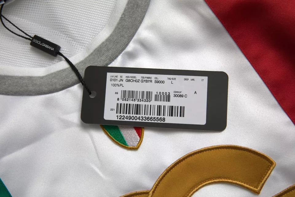 Dolce &amp; Gabbana White Green Sleeveless Top Italian Flag Basket T-shirt by Dolce &amp; Gabbana outlet now on sale
