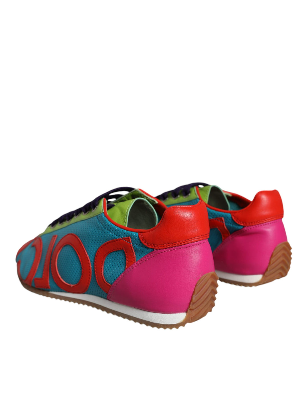 Dolce & Gabbana Multicolor Leather Logo Casual Sneakers Shoes