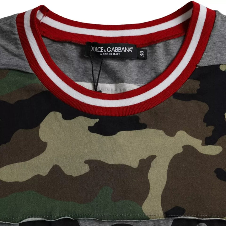 Dolce &amp; Gabbana Sample Sale Dolce &amp; Gabbana Multicolor Camouflage Cotton Crew Neck Men T-shirt - | Designer outlet
