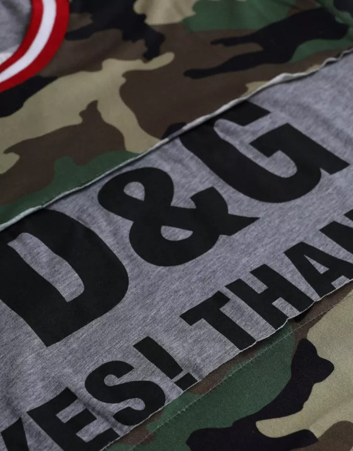 Dolce &amp; Gabbana Sample Sale Dolce &amp; Gabbana Multicolor Camouflage Cotton Crew Neck Men T-shirt - | Designer outlet
