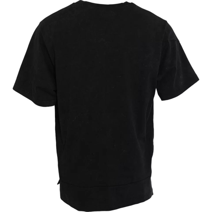 Dolce &amp; Gabbana Sample Sale Dolce &amp; Gabbana Black Graphic Print Cotton Crew Neck T-shirt - | Designer outlet
