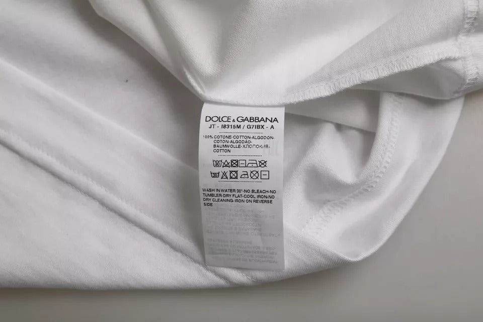 Dolce &amp; Gabbana Sample Sale Dolce &amp; Gabbana White Cotton Round Neck Short Sleeves T-shirt - | Designer outlet