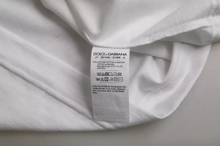 Dolce &amp; Gabbana Sample Sale Dolce &amp; Gabbana White Cotton Round Neck Short Sleeves T-shirt - | Designer outlet