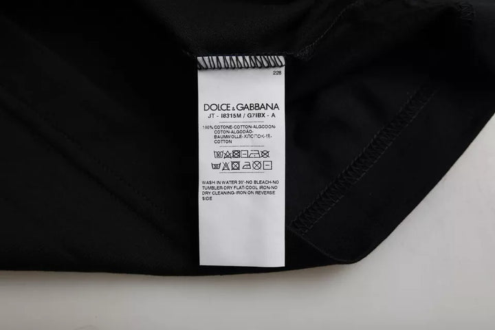 Dolce &amp; Gabbana Sample Sale Dolce &amp; Gabbana Black Cotton Round Neck Short Sleeves Men T-shirt - | Designer outlet
