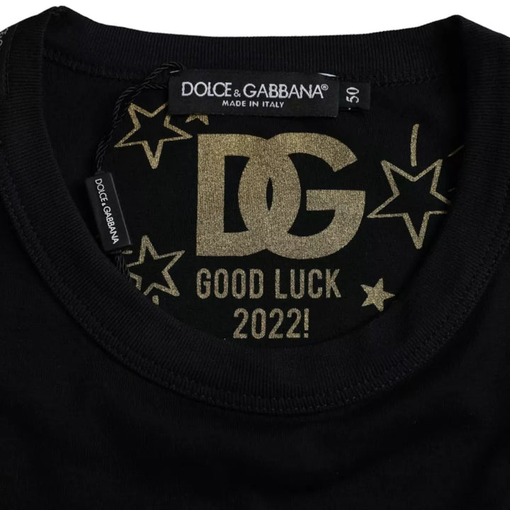 Dolce &amp; Gabbana Sample Sale Dolce &amp; Gabbana Black Cotton Round Neck Short Sleeves Men T-shirt - | Designer outlet