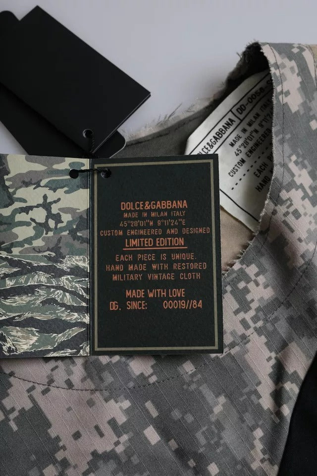 Dolce &amp; Gabbana Sample Sale Dolce &amp; Gabbana Multicolor Camouflage Cotton Round Neck Men T-shirt - | Designer outlet