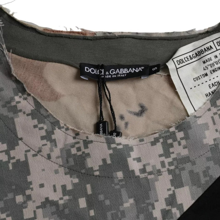 Dolce &amp; Gabbana Sample Sale Dolce &amp; Gabbana Multicolor Camouflage Cotton Round Neck Men T-shirt - | Designer outlet