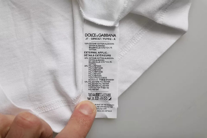 Dolce &amp; Gabbana Sample Sale Dolce &amp; Gabbana White Cotton DG Applique Men Casual T-shirt - | Designer outlet