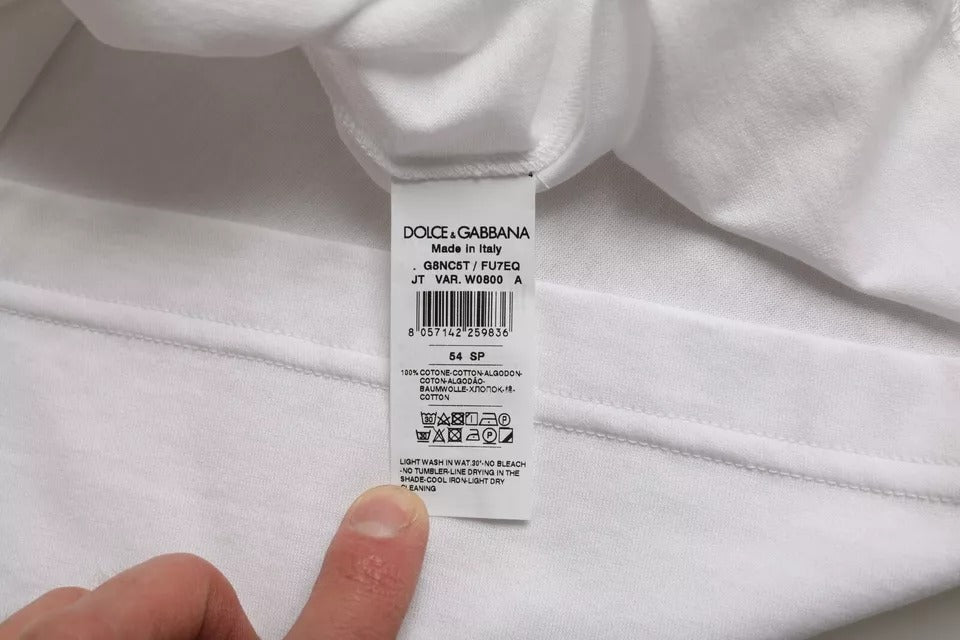Dolce &amp; Gabbana Sample Sale Dolce &amp; Gabbana White Cotton Round Neck Short Sleeve T-shirt - | Designer outlet