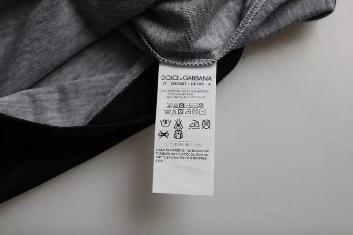 Dolce &amp; Gabbana Sample Sale Dolce &amp; Gabbana Black White Jazz Print Cotton Short Sleeves T-shirt - | Designer outlet