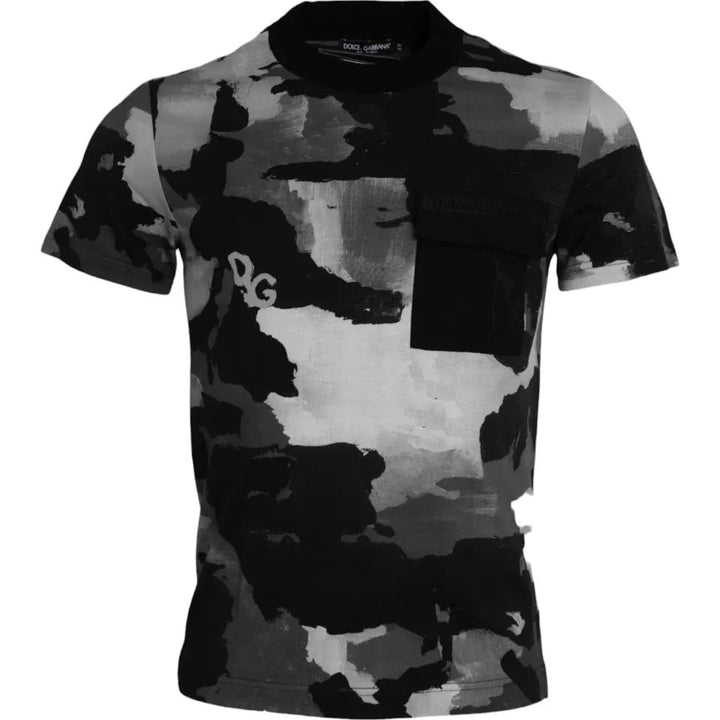 Dolce &amp; Gabbana Multicolor Camouflage Cotton Crewneck T-shirt by Dolce &amp; Gabbana outlet now on sale