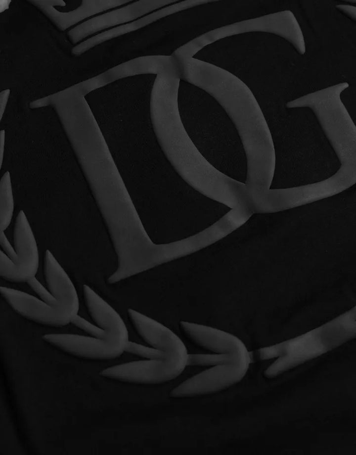 Dolce &amp; Gabbana Black Logo Embossed Cotton Crew Neck T-shirt by Dolce &amp; Gabbana outlet now on sale